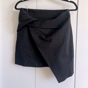 Aritzia Babaton Size 6 Jethro Skirt Black Faux Twist Mini Skirt